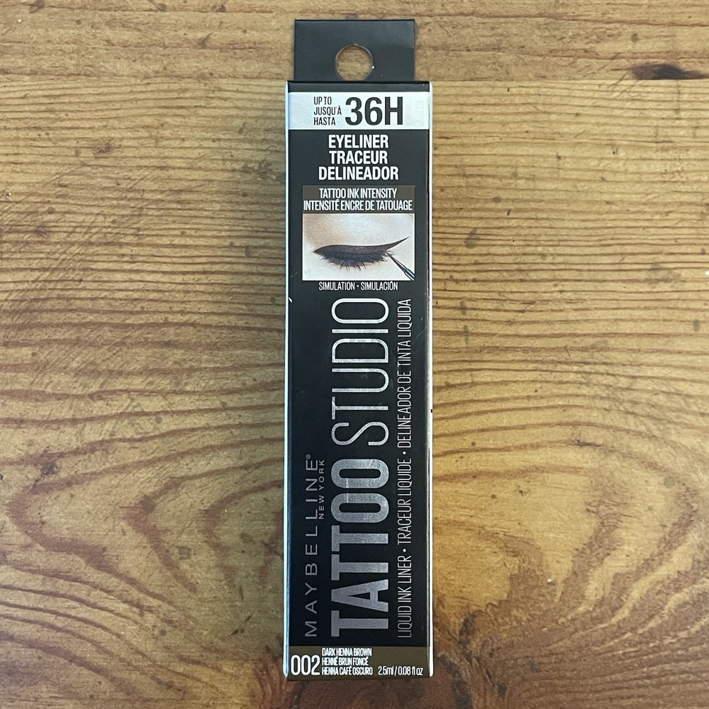 Maybelline New York Tattoo Studio Liquid Ink 36H‎ Eyeliner 002 Dark Henna Brown